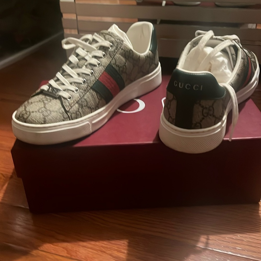 BEI-Ebony/VRN/Green Gucci Sneakers